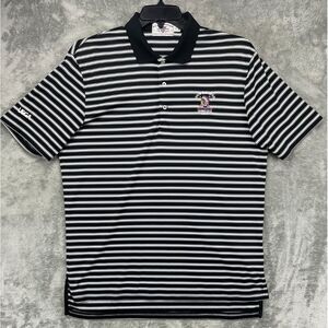 US Open Collection Polo Shirt Large Black Striped 2018 Shinnecock Hills‎ Golf